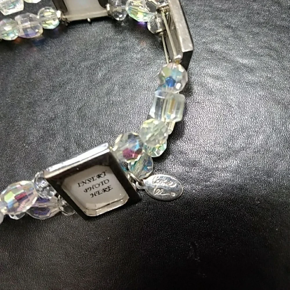 Cookie Lee photo bracelet with clear crystals 7.5